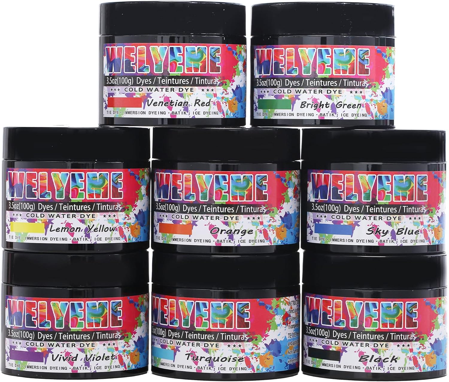 Cold Water Dye Powder for Vibrant Tie-Dye and Batik Creations