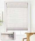Bamboo Roman Shades 23in x 64in Ceylon Vintage White - No Drill