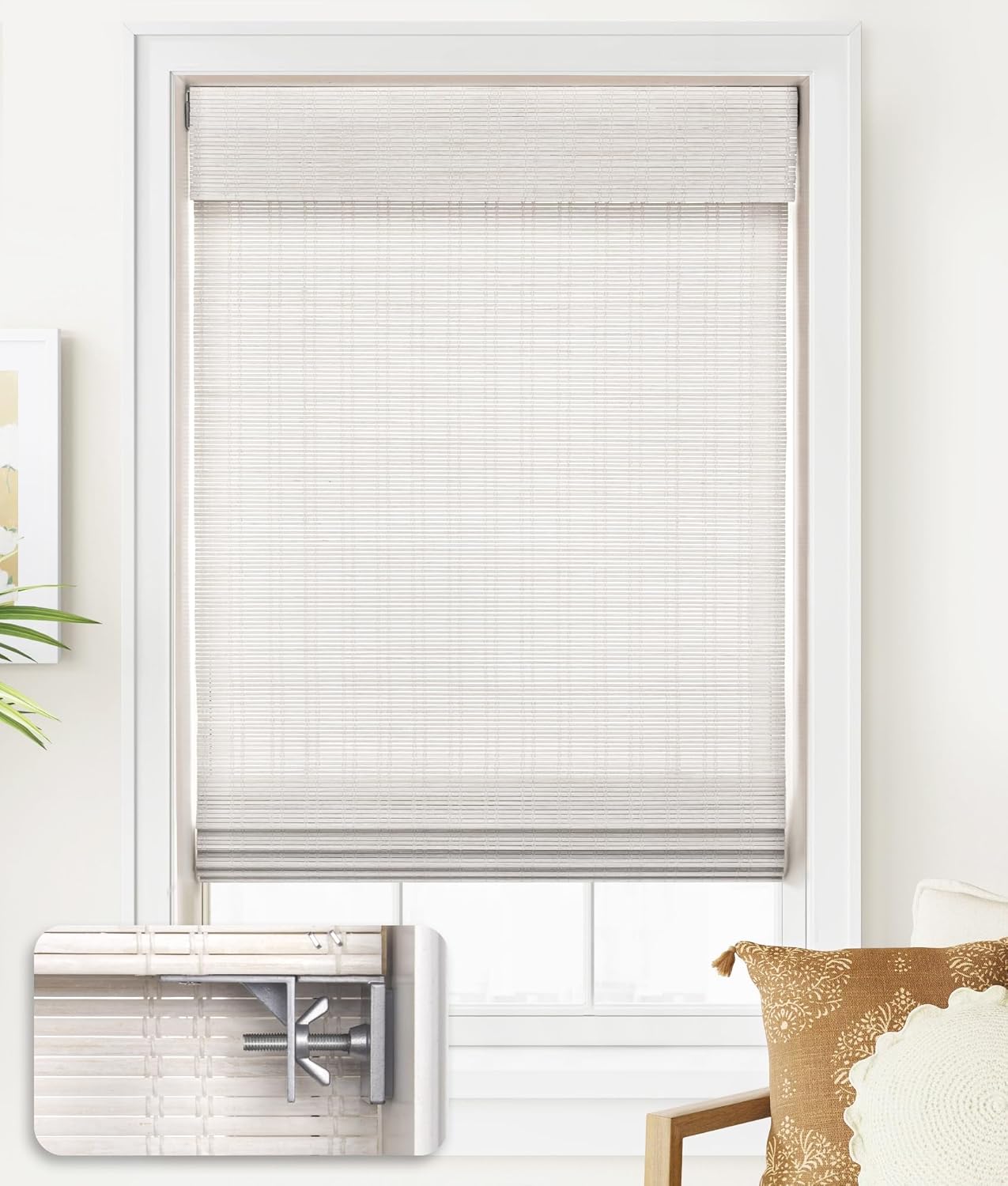 LazBlinds No Tools No Drill Cordless Bamboo Roman Shades Review