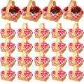 Christmas Mini Woven Baskets with Handle and Gingham Napkins - Compact