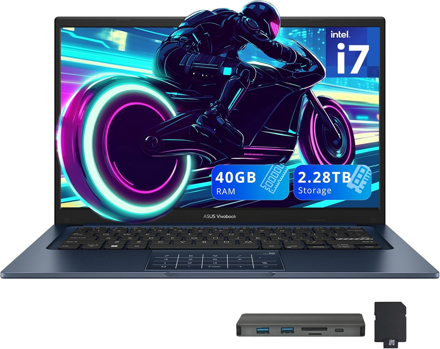 ASUS Vivobook 14 FHD Business Laptop with Intel i7 and 40GB RAM