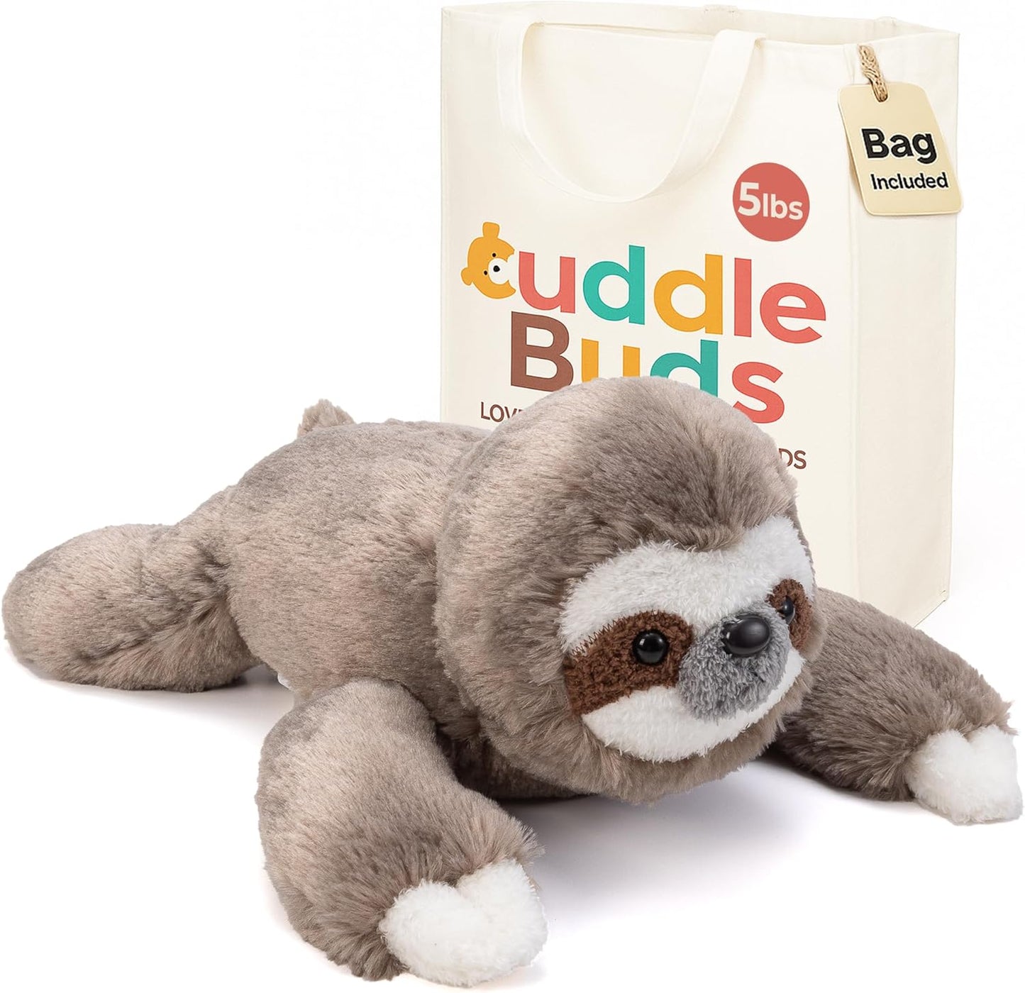 Cuddle Buds 5lbs Weighted Sloth Plush for Sensory Needs