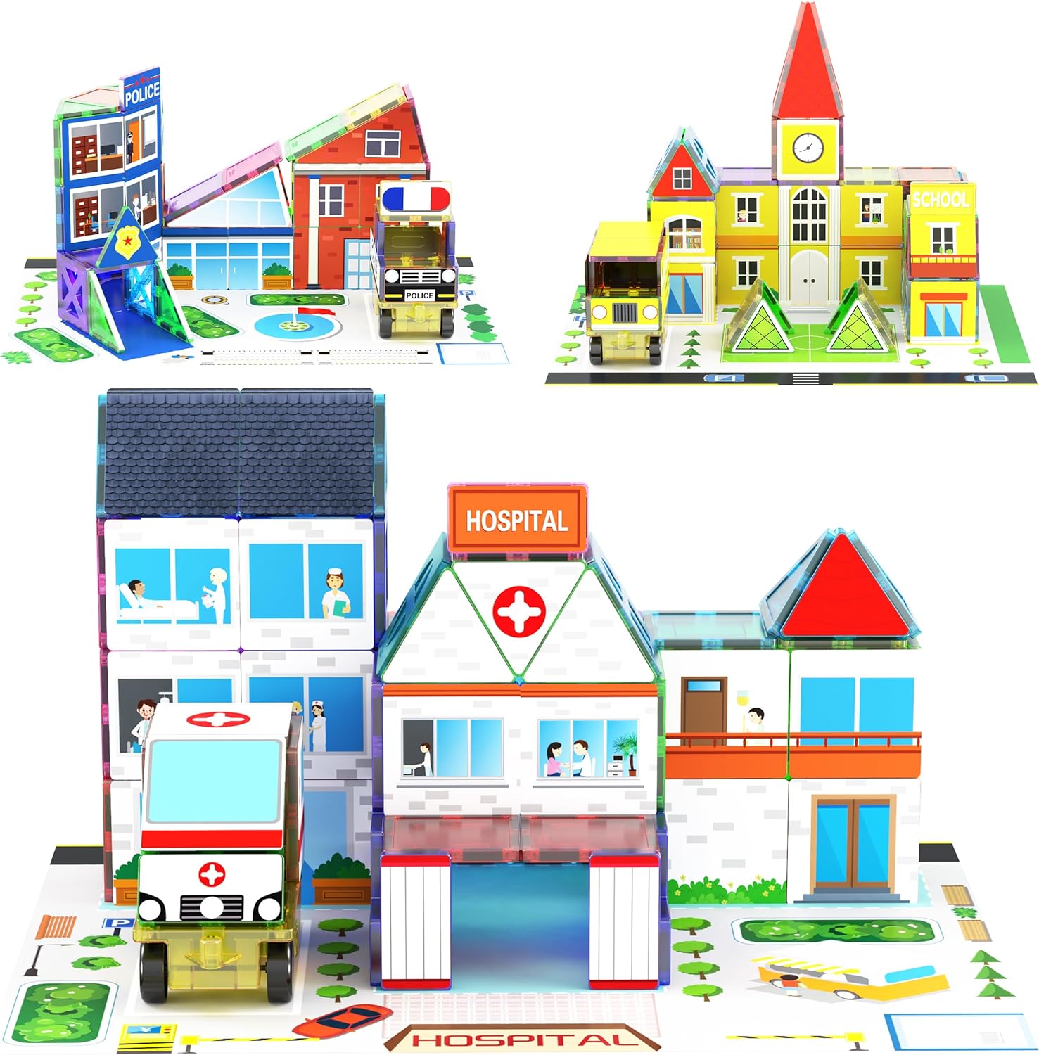 PicassoTiles 3-in-1 Theme Set for STEM Learning and Fun