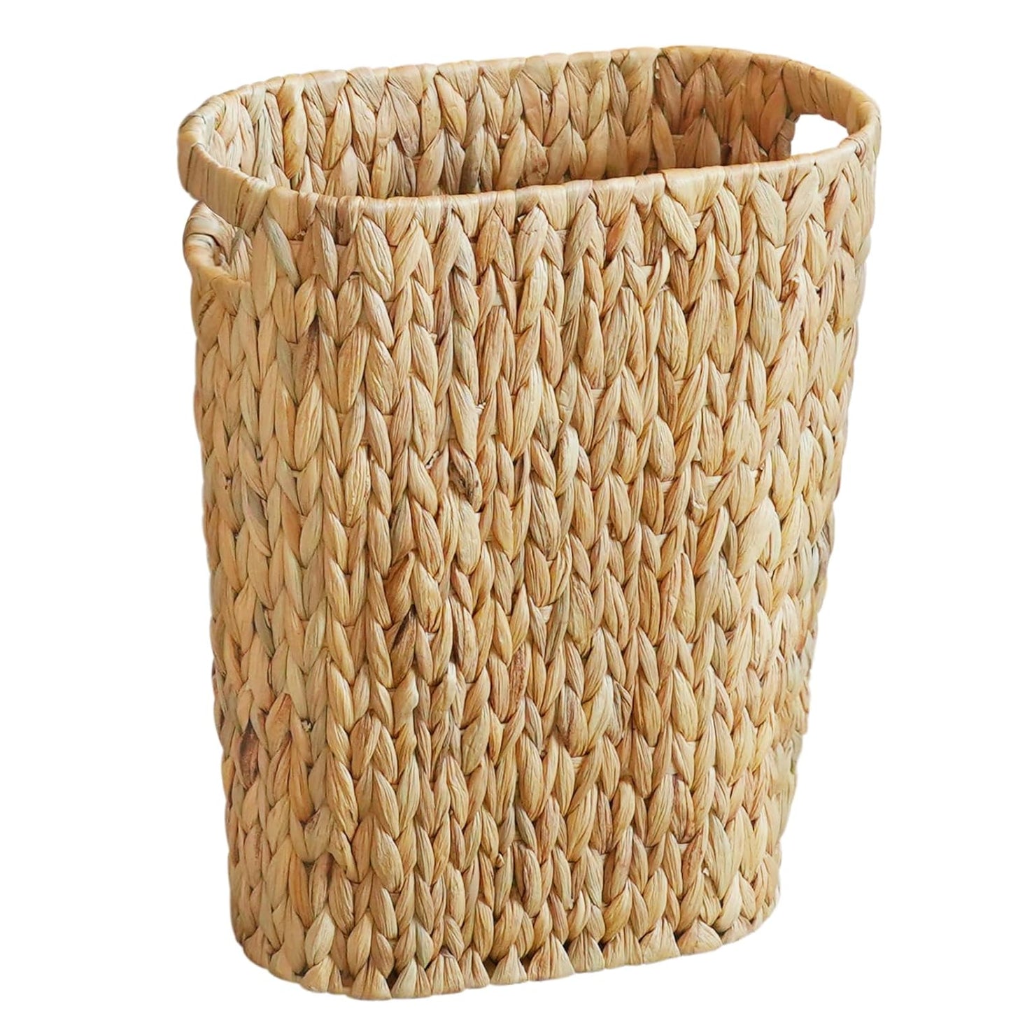 Handwoven Wicker Trash Can for Bathroom and Office Use
