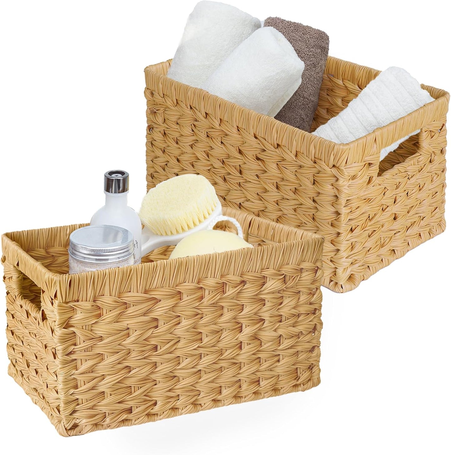 Wicker Storage Baskets for Organizing - 2-Pack by Granny Says