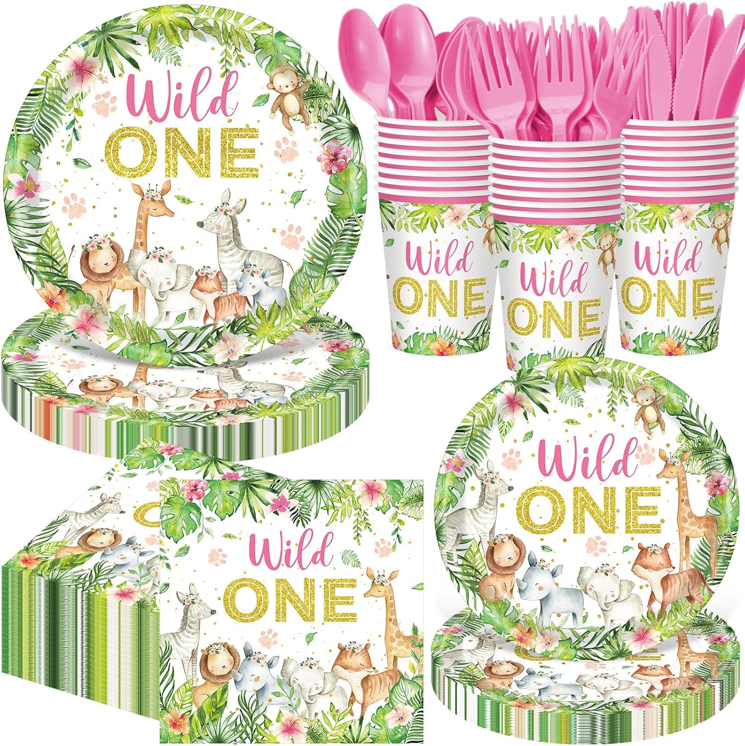 Wild One Birthday Party Supplies for Safari Jungle Theme