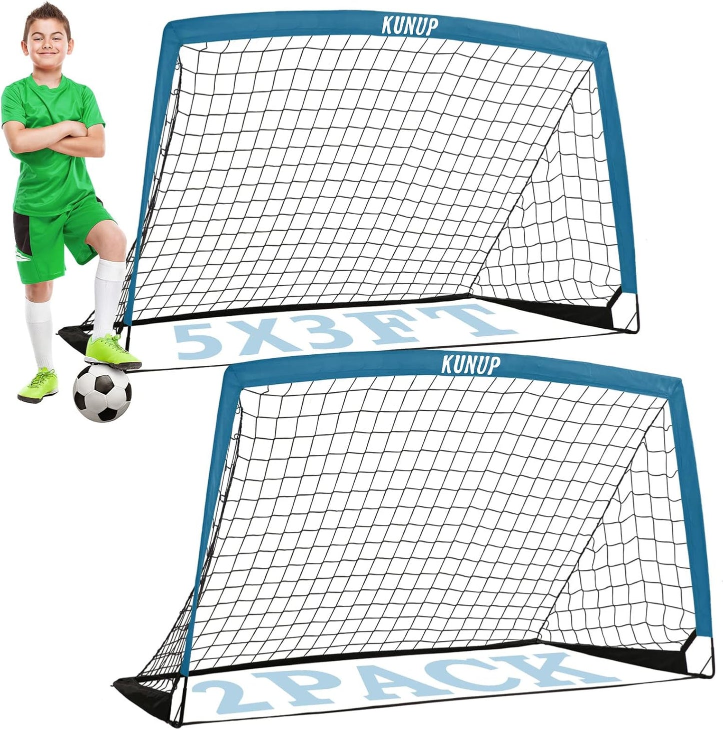 Kids Soccer Goals for Backyard - Easy Foldable Soccer Net