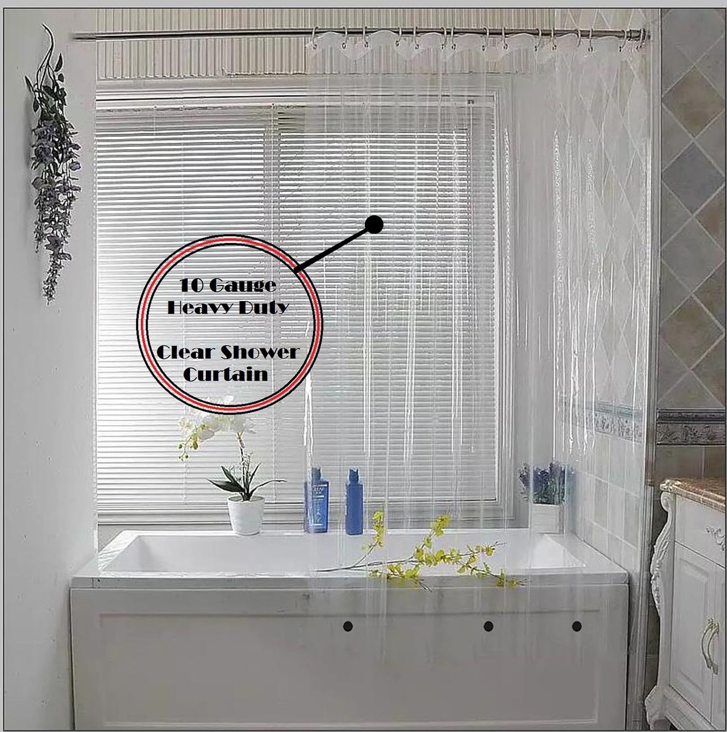 Elegant Comfort Waterproof Shower Curtain Liner