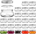 Tebery 24 Pack Wide Mouth Mason Jars 7.6 oz - Durable Multiuse Jars
