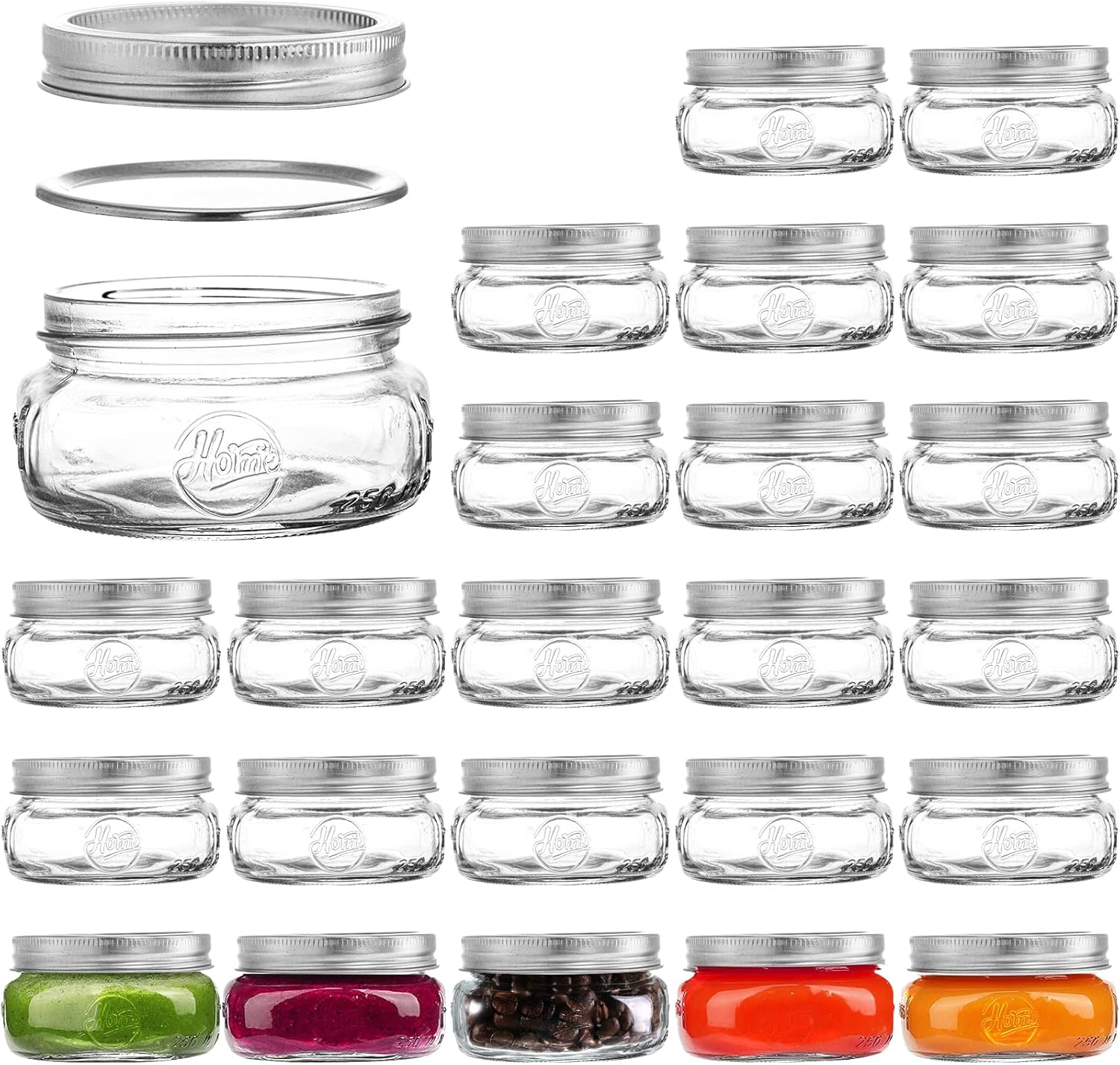 Tebery 24 Pack Home Glass Mason Jars for Canning and Crafting