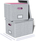 2 Pack File Storage Organizer Gray-White - Portable Letter/Legal File