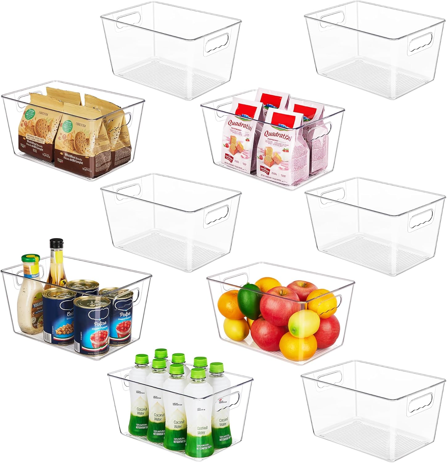 YIHONG Clear Pantry Storage Organizer Bins for Kitchen and More