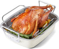 Ceramic Coated Nonstick Large Turkey Roasting Pan with Rack - Deep 25