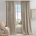 Taupe Velvet Curtains 102 in 2 Panels - Luxurious Blackout Drapes
