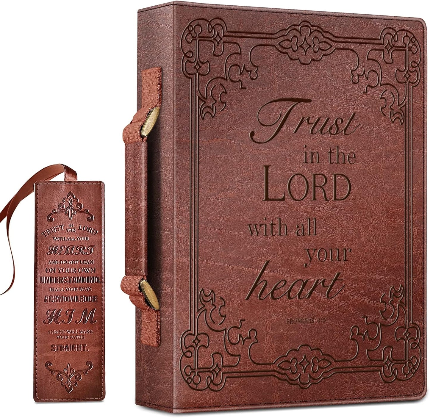 Large Classic Bible Cover in Vegan Leather for Men and Women