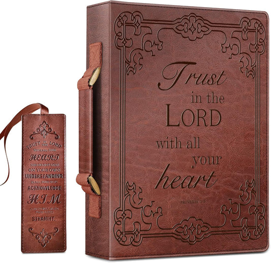 Large Classic Bible Cover in Vegan Leather for Men and Women