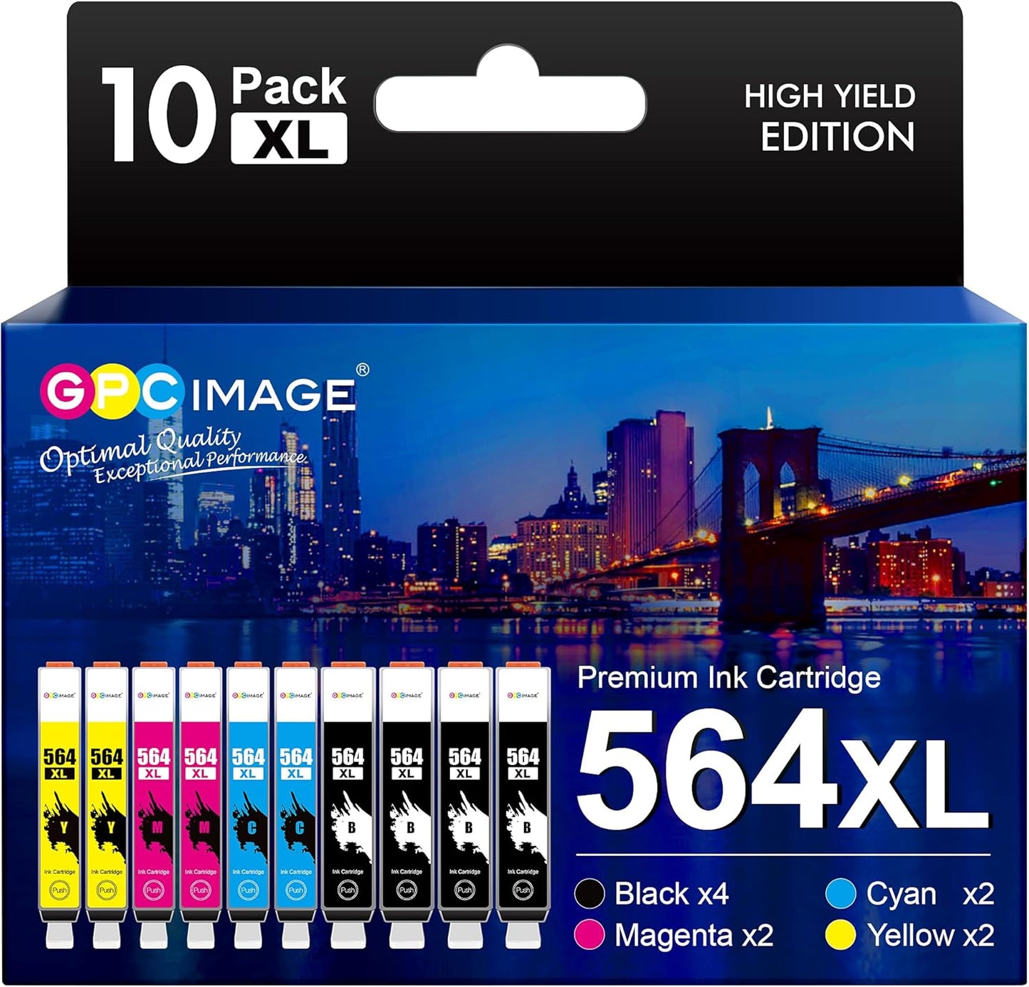 GPC Image 10 Pack Compatible Ink Cartridges for HP 564XL Printers