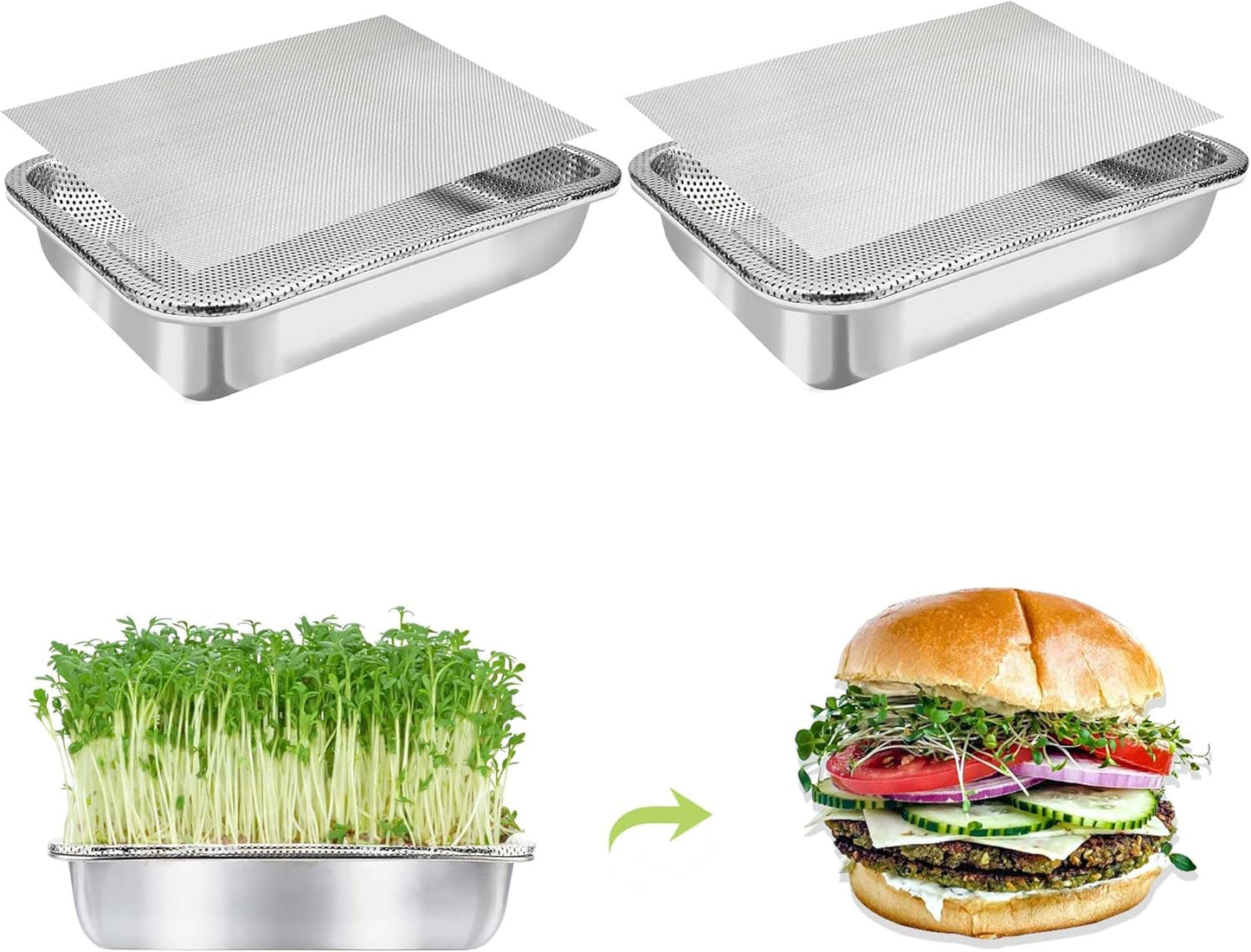 Stainless Steel Sprouts Growing Kit for Microgreens and Beans