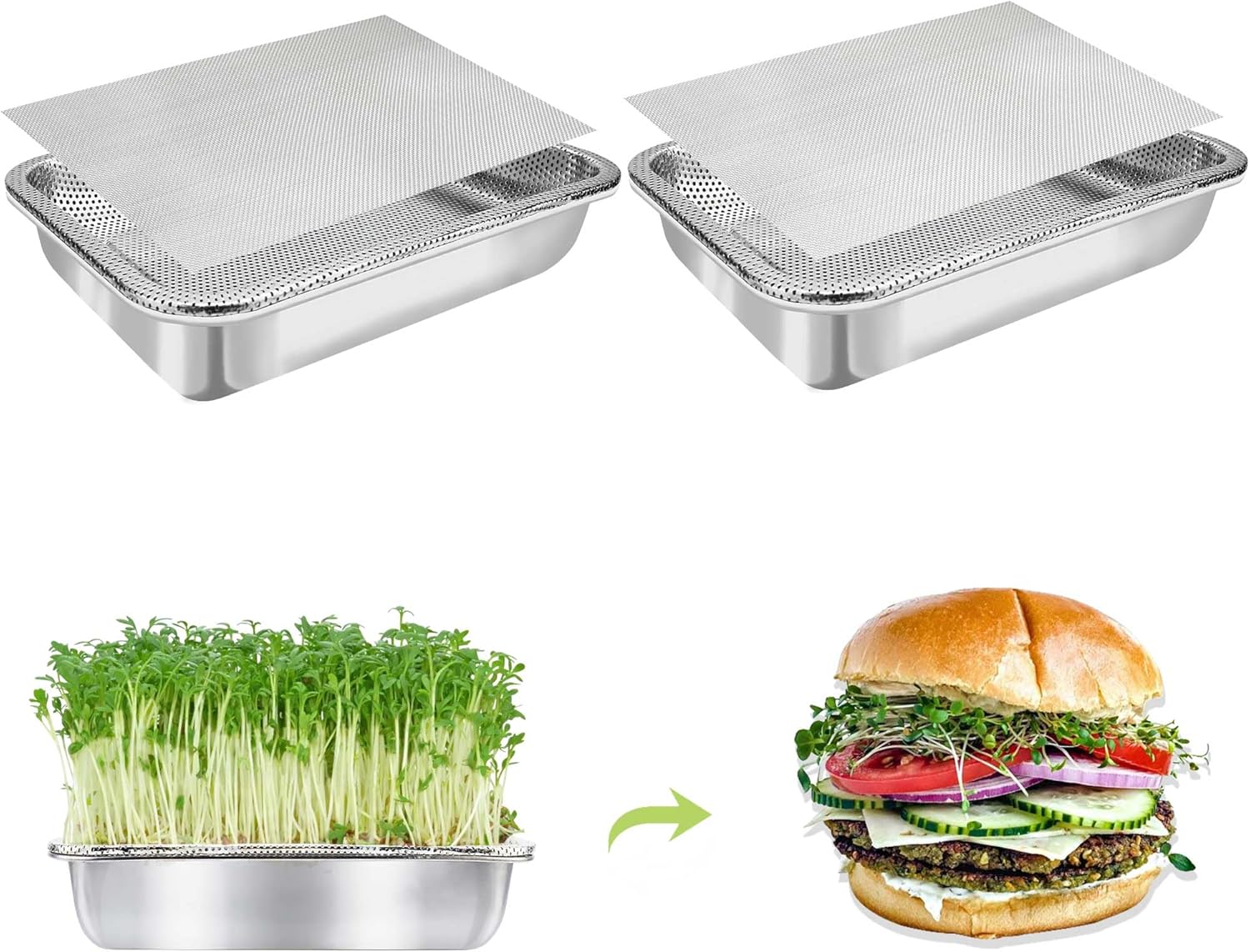 Stainless Steel Sprouts Growing Kit for Microgreens and Beans