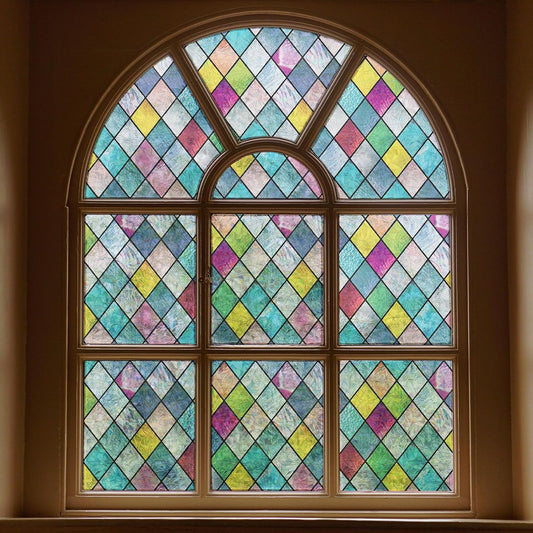 FEOMOS Stained Glass Window Film for Privacy and UV Protection