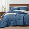 BEDELITE King Size Comforter Set 7 Pieces - Cozy Reversible Navy