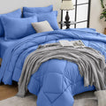 HEVUMYI Royal Blue Twin Comforter Set - Ultra Soft 5-Piece Twin
