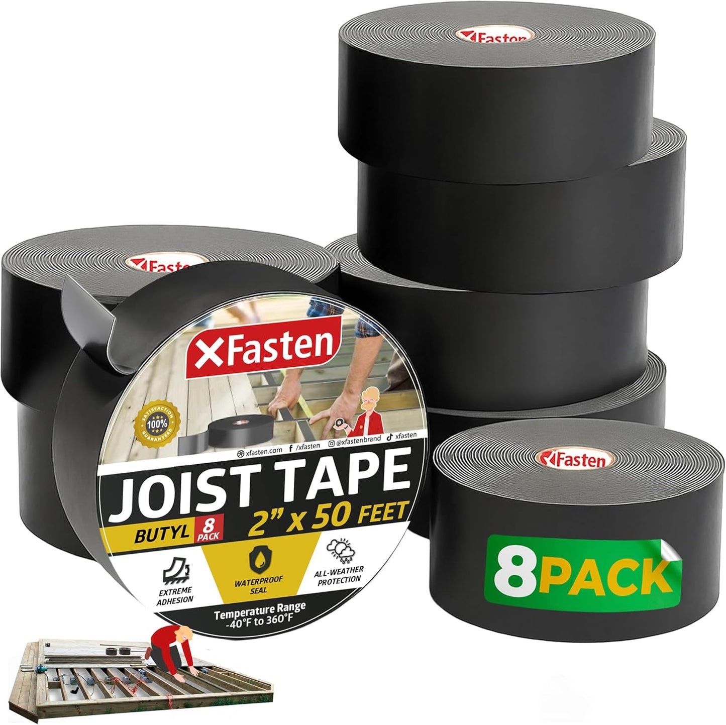 XFasten Butyl Joist Tape for Decking - Waterproof and Durable