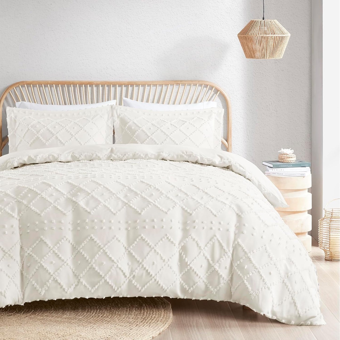 Codi Twyla White Duvet Cover Set for Full/Queen Size Beds