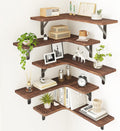 Floating Corner Shelves for Wall - Rustic Set of 5 Shelves