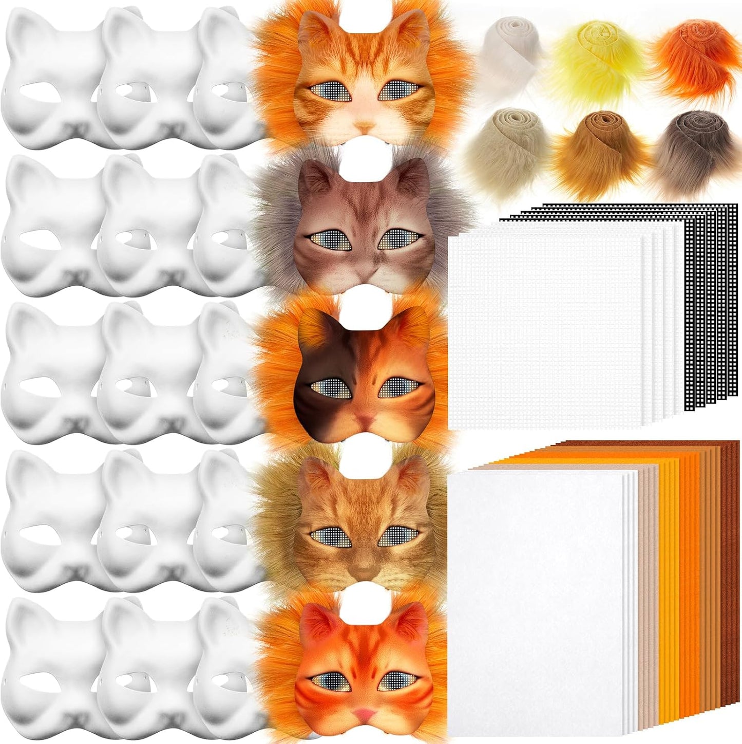 DIY Therian Mask Kit Blank Cat Mask for Creative Fun and Play