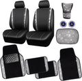 CAR PASS Rhinestone Bling Diamond Car Seat Covers and Floor Mats