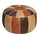 Moroccan Pouf Ottoman Footstool - Fillable Faux Leather Storage Seat