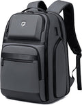 Grey Business Backpack for Men Fits 17ft Laptop Water Resistant