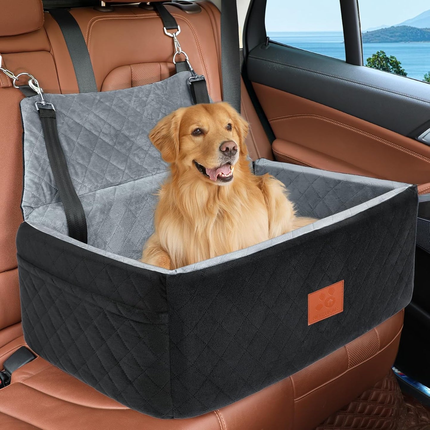 Dog Car Seat for Large Medium Dogs with Thick Cushion Design