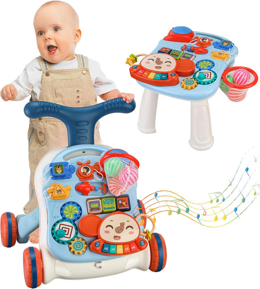 Baby Push Walker 3 in 1 Sit-to-Stand Learning Walker for Kids