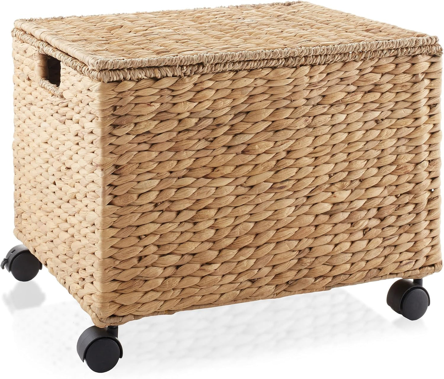 Casafield Rolling Filing Cabinet - Stylish Water Hyacinth Organizer