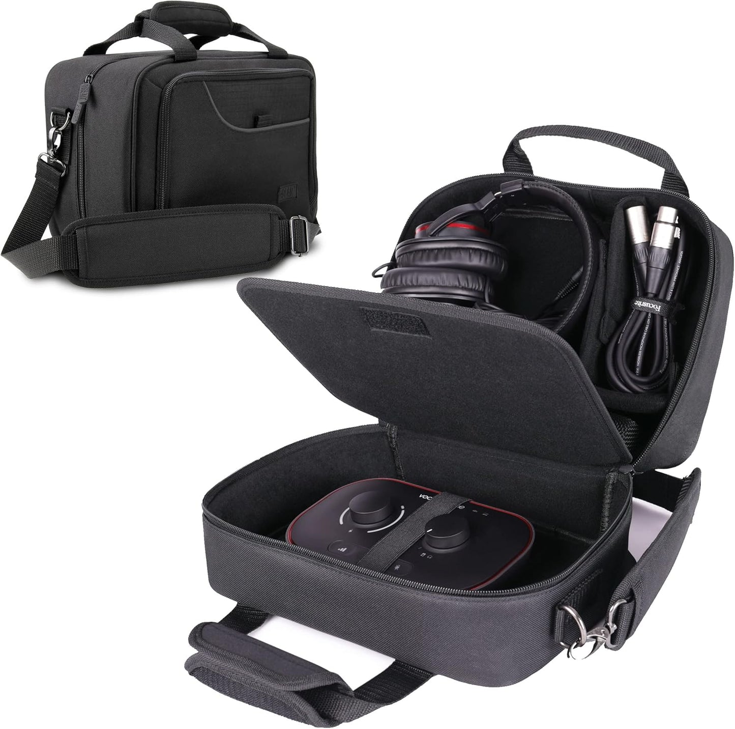 USA GEAR Podcast Equipment Case for Audio Interfaces and More