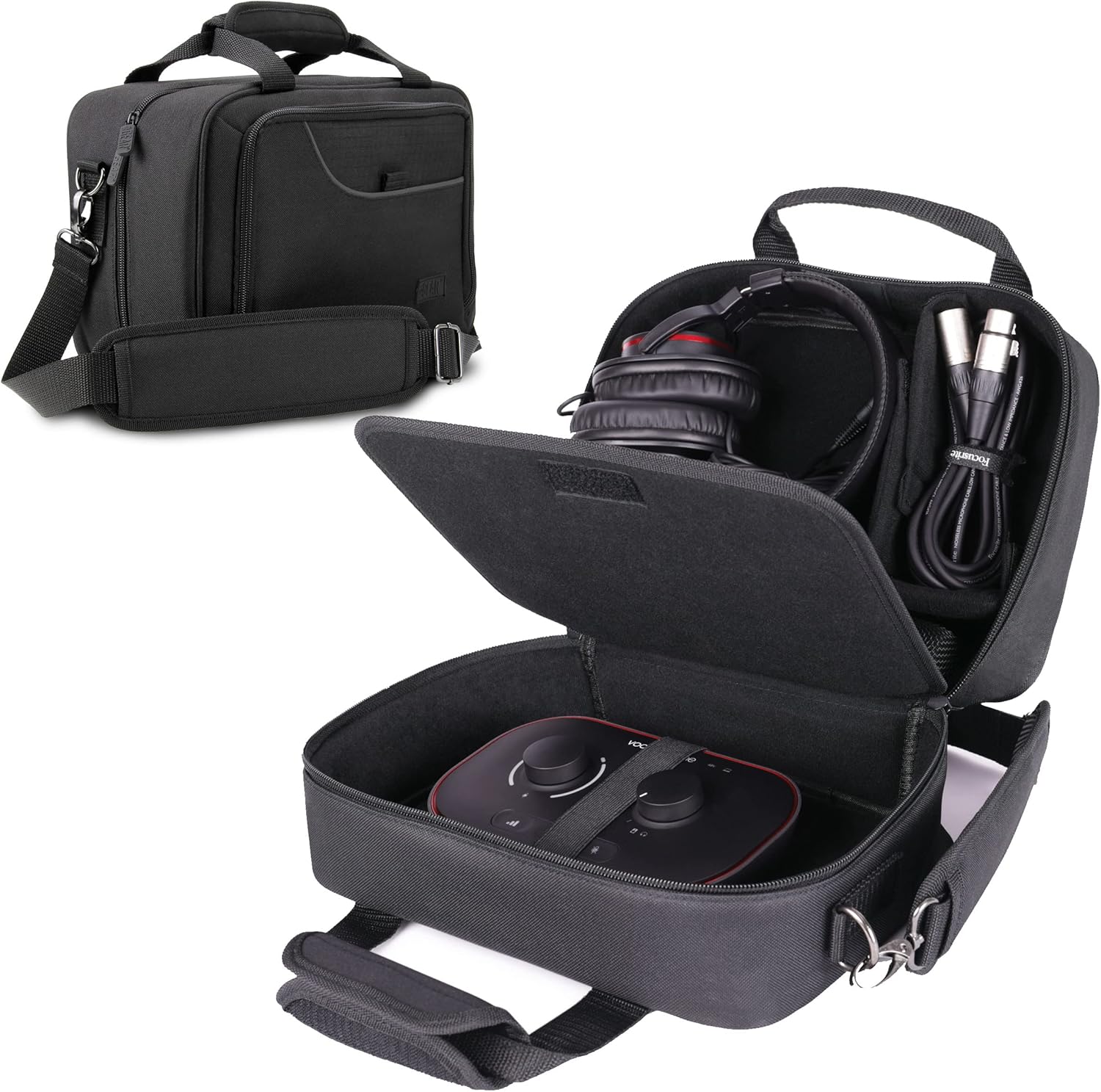 USA GEAR Podcast Equipment Case for Audio Interfaces and More