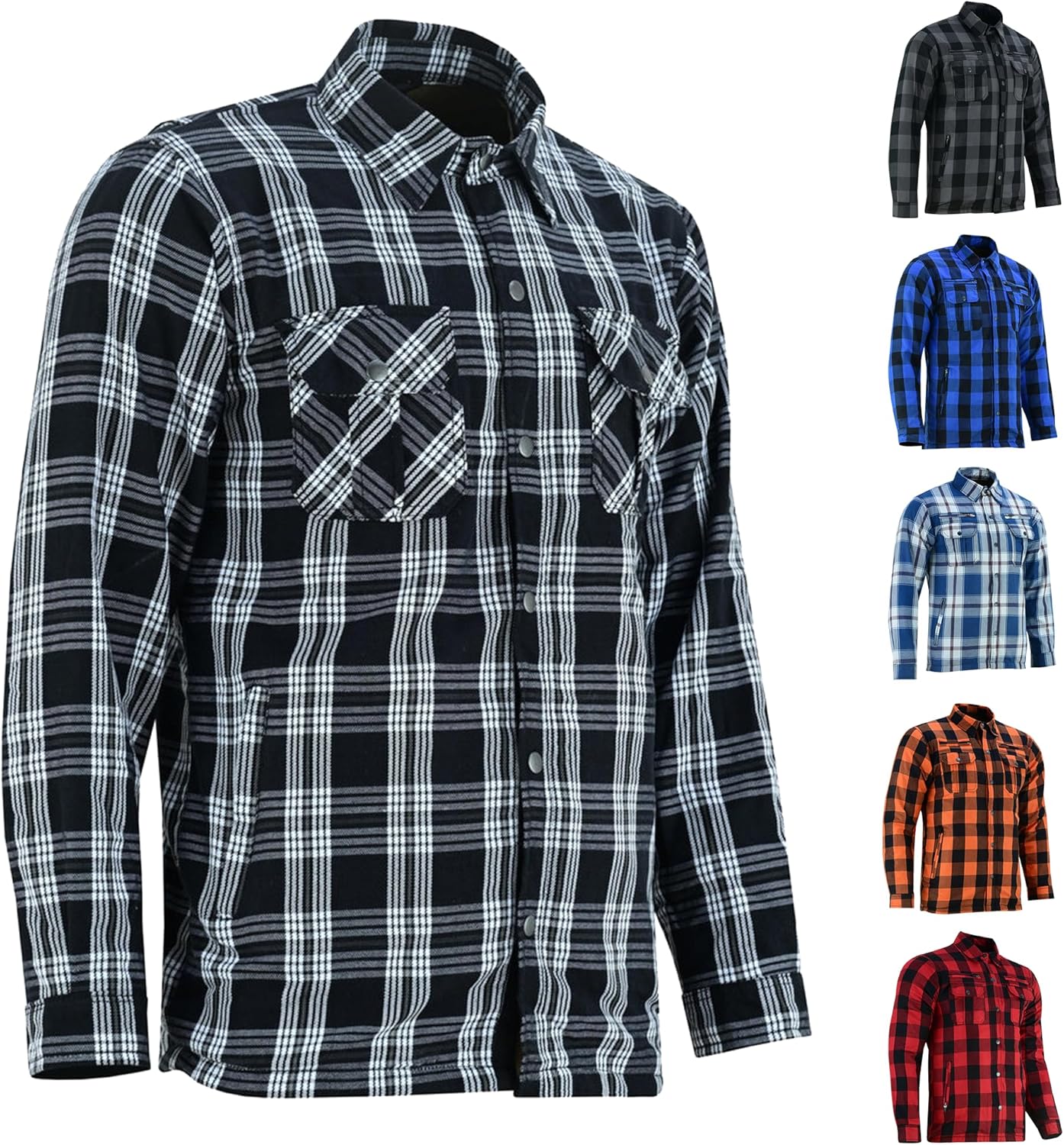 Daniel Smart Men's Motorcycle Shirt: Durable Biker Flannel Jacket