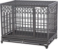 SMONTER 42in Heavy Duty Dog Crate with Anti-Escape Lock