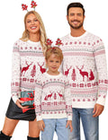 Aiboria Matching Family Ugly Christmas Reindeer Snowflakes Sweater