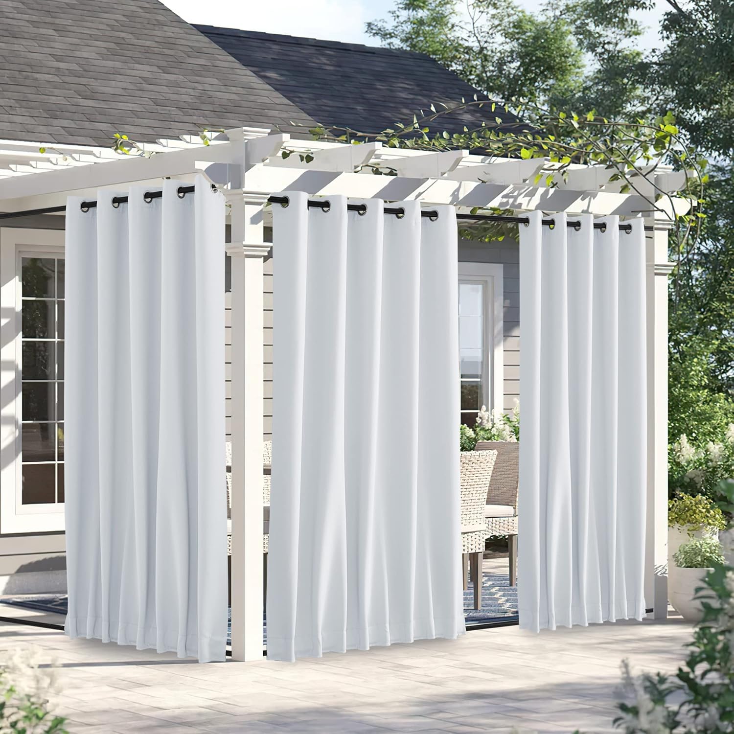 NICETOWN Waterproof Outdoor Curtains for Patio, 90 inch Long