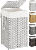 Laundry Hamper with Lid 17.2 Gallon - Compact, Ventilated Rattan