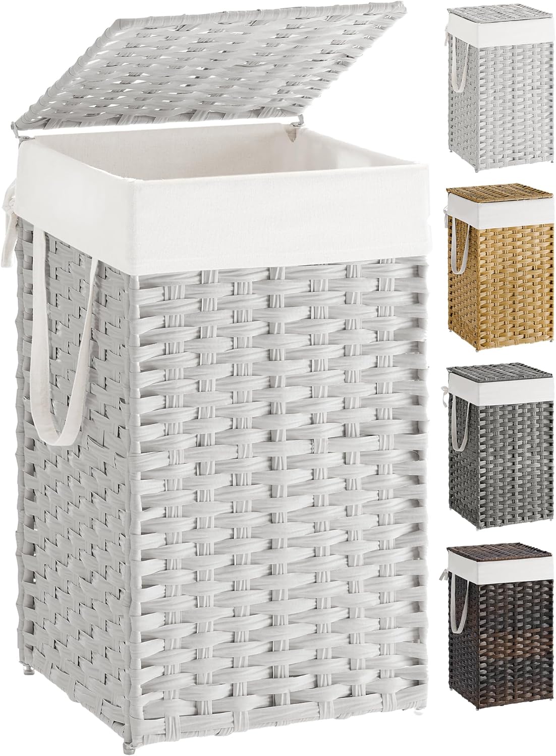 SONGMICS Laundry Hamper with Lid, Perfect for Small Spaces