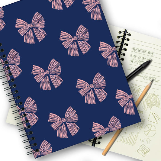 Coquette Pink Bows Notebook, 160 Pages