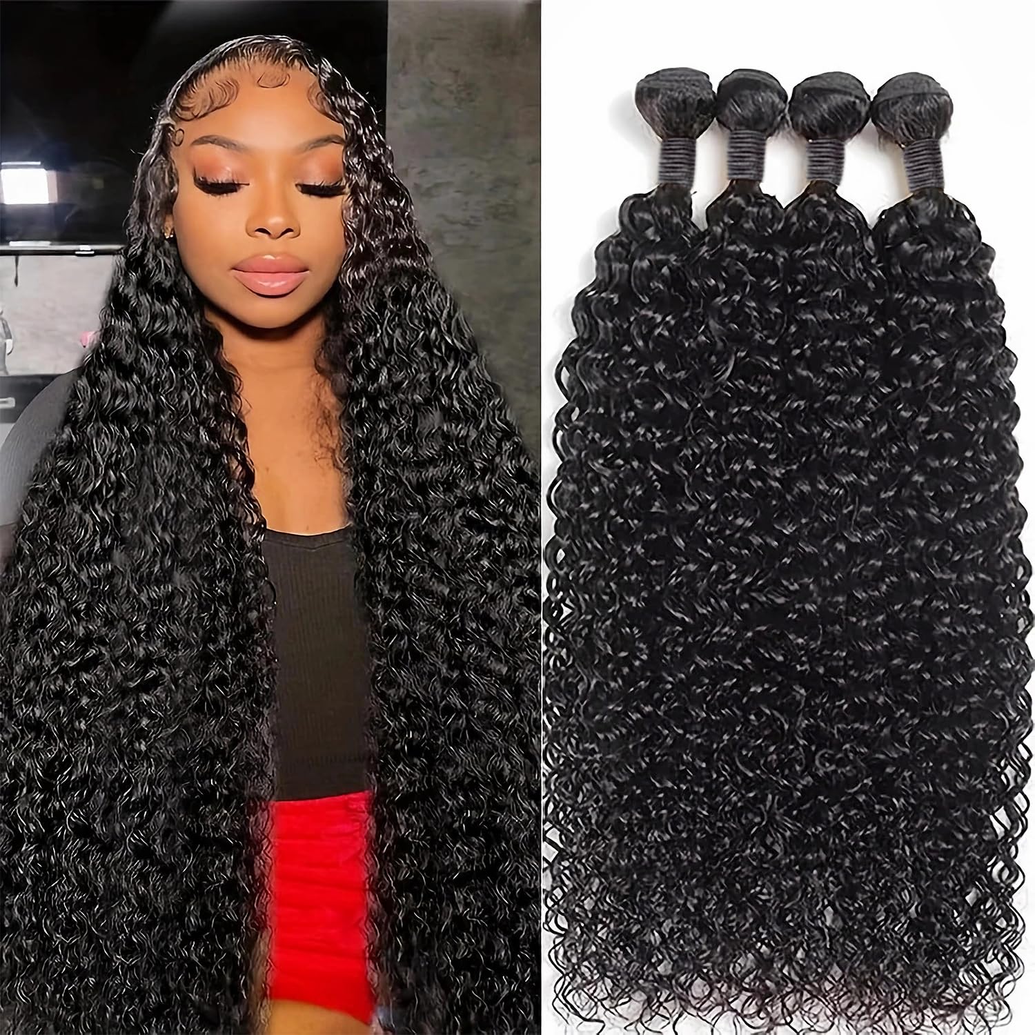 Water Wave Human Hair Bundles for Natural Black Hair Styles