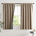 Burlap Vintage Faux Linen 2 Panels 100% Blackout Curtains - Thermal
