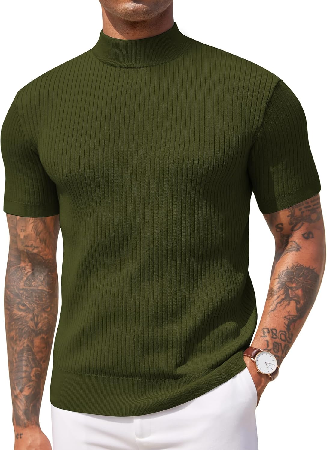 COOFANDY Men's Mock Turtleneck Sweater for Stylish Comfort