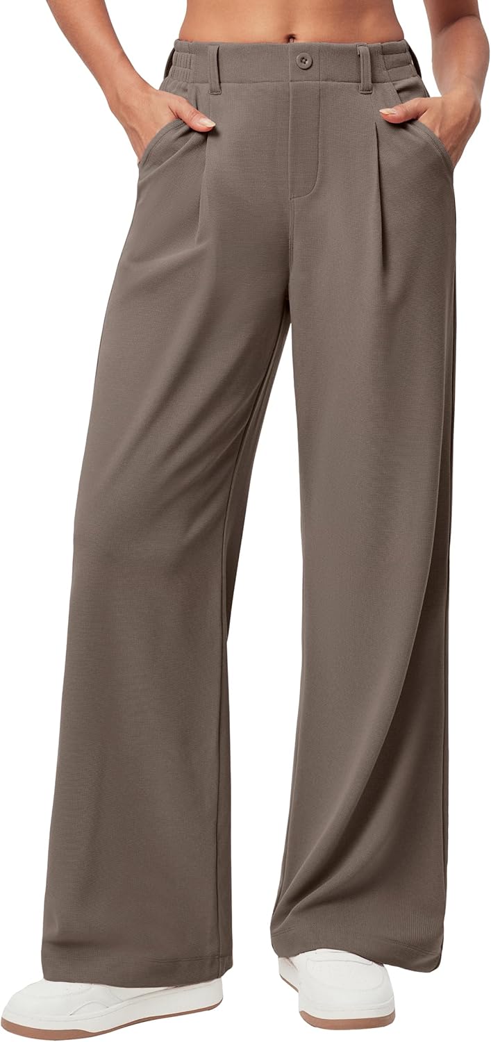 Ewedoos Wide Leg Pants for Women - Stretchy Work Dress Slacks