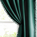 Pompom Green Full Blackout Curtains 52x63 in - Thermal Insulated